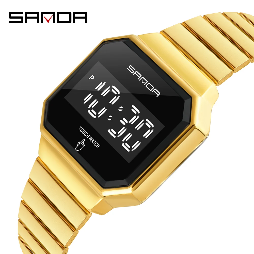 SANDA brand fashion luminous men's and women's electronic watch waterproof alarm multifunctional sports watch LED touch screen