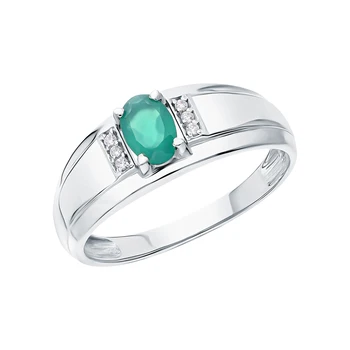 

Silver ring with onyx and cubic zirconia sunlight sample 925