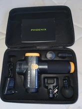 Phoenix-pistola de masaje de percusión a2, masajeador corporal eléctrico negro, terapia con 4 cabezales, MG55008