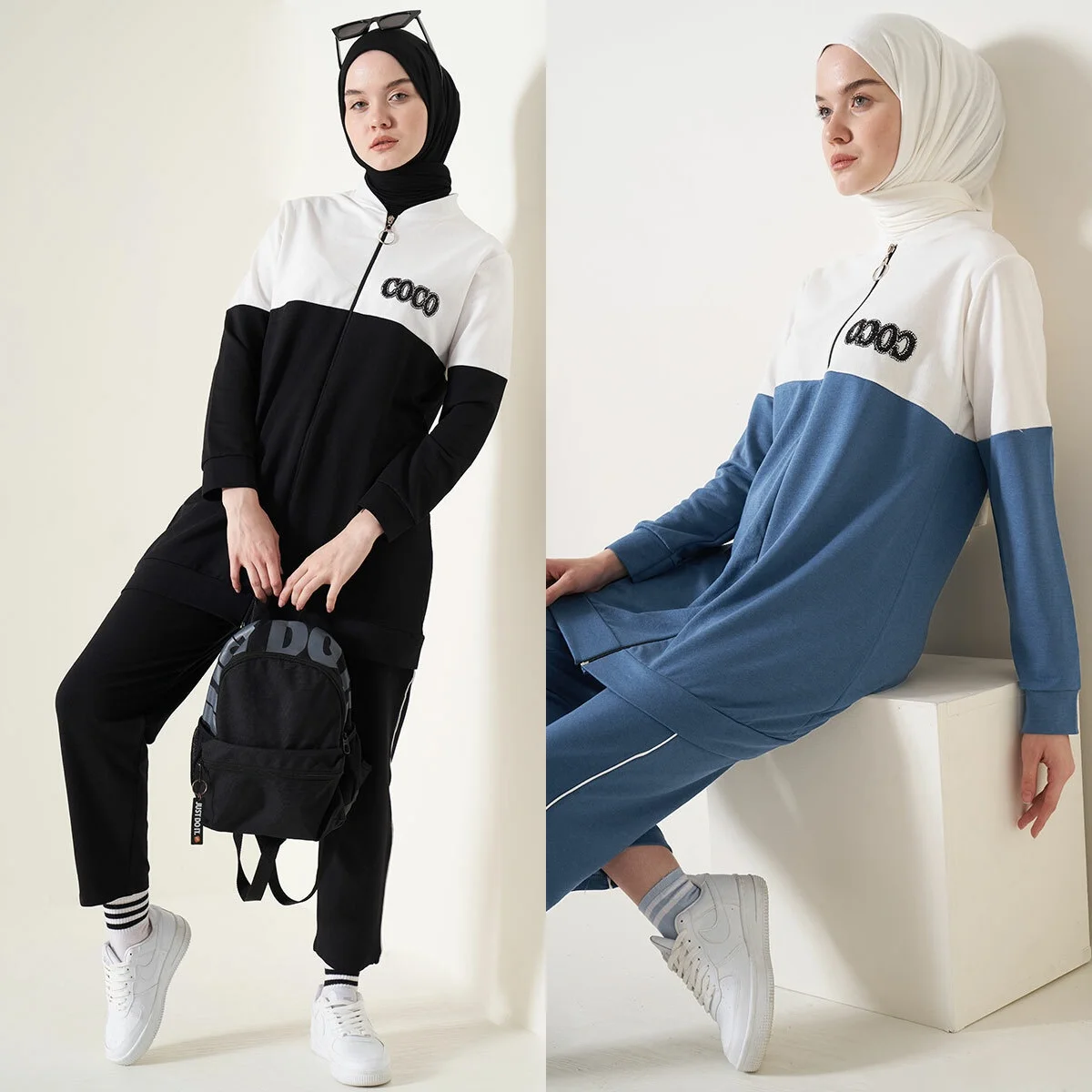 Ofertas Especiales Conjuntos de dos piezas para mujer, chándal de manga larga + Pantalones para correr, trajes deportivos a juego, ropa deportiva musulmana, atuendo femenino informal, 2021 xmQKM88e1Z9