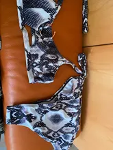 Conjunto de Bikini con estampado de leopardo para mujer, bañador Sexy de cintura alta con estampado de serpiente, traje de baño dividido con Tanga de banda de realce, ropa de baño brasileña 2021