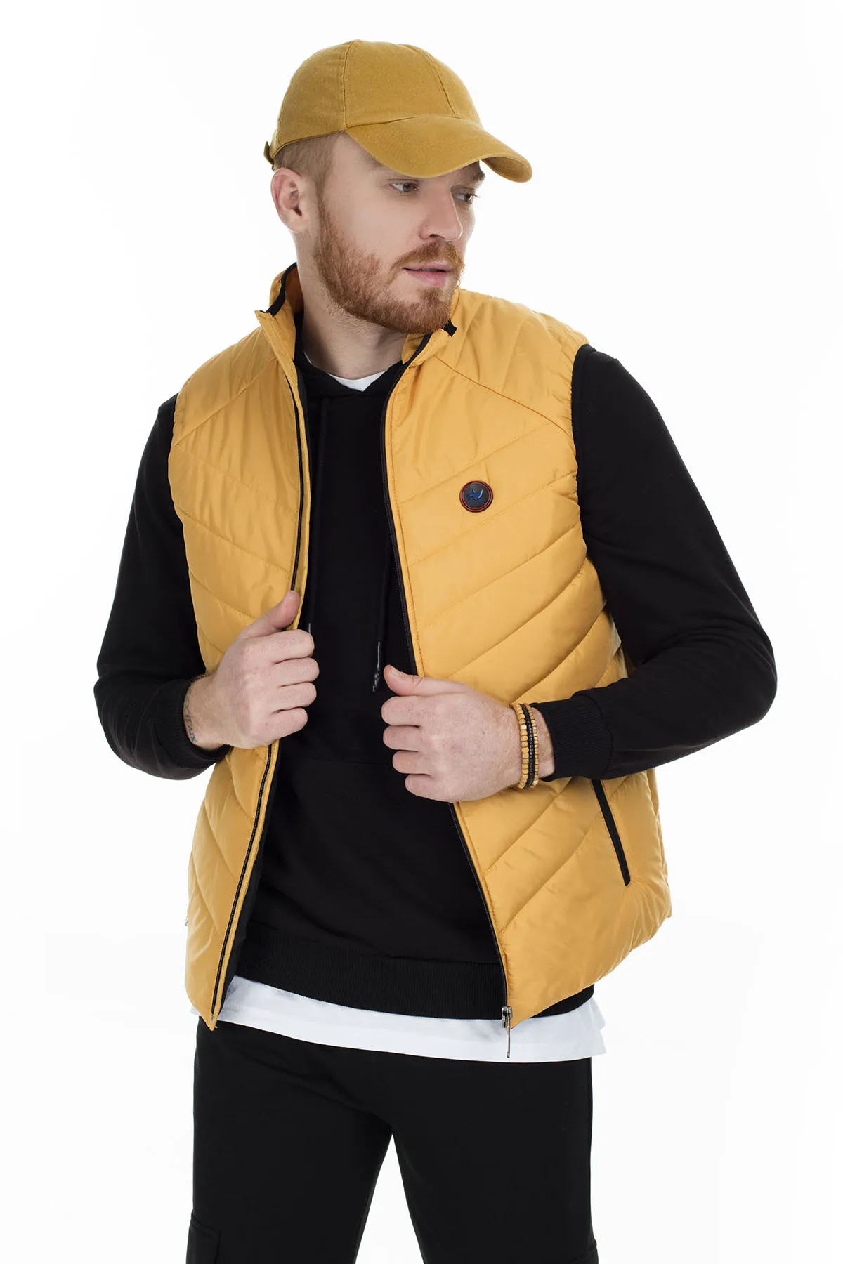 Buratti Вертикальный Воротник Slim Fit жилет мужской жилет 5621504W0 - Цвет: Горчица