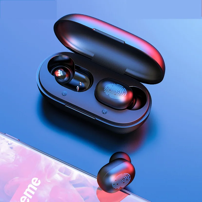 Kphrtek 1 шт. GT1 TWS отпечатков пальцев сенсорные Bluetooth наушники, HD стерео беспроводные наушники, шумоподавление игровая гарнитура - Цвет: Черный