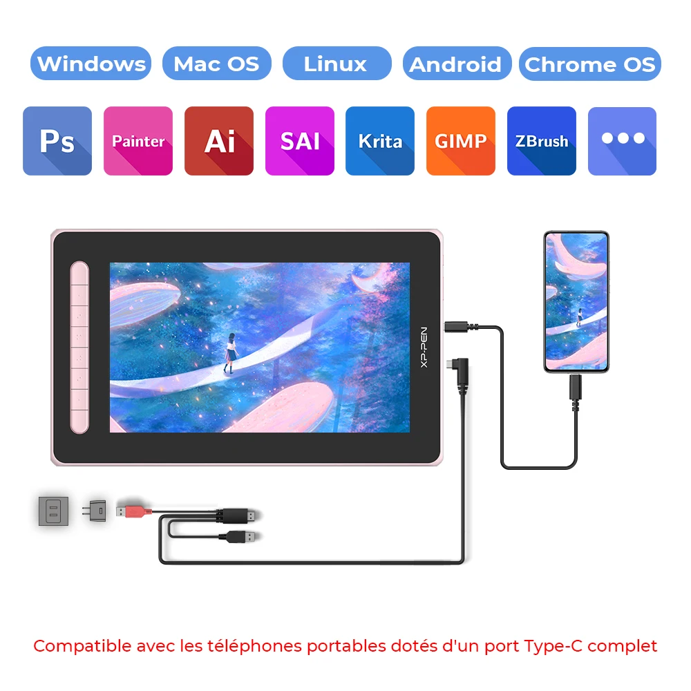 XPPen Artist 12 Pro Tablette Graphique à Ecran HD IPS 11.6 avec
