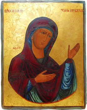 

Icon "applicant" ("stub"). Wood, mornings, levcas, temper, gilding. Size icons
