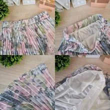 REALEFT-faldas largas plisadas con estampado Floral para mujer, faldas largas de tul, de cintura alta, sueltas, para primavera y verano, 2021