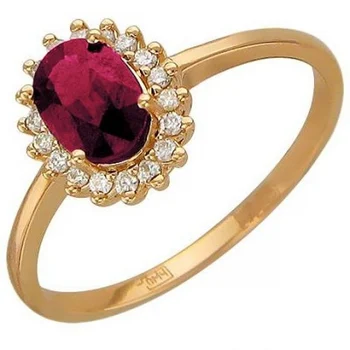 

Esthete ring with Ruby and diamonds in red gold