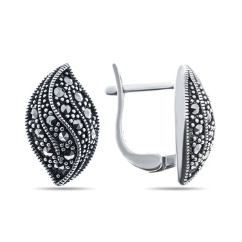 

Earrings from silver with Marcasite
