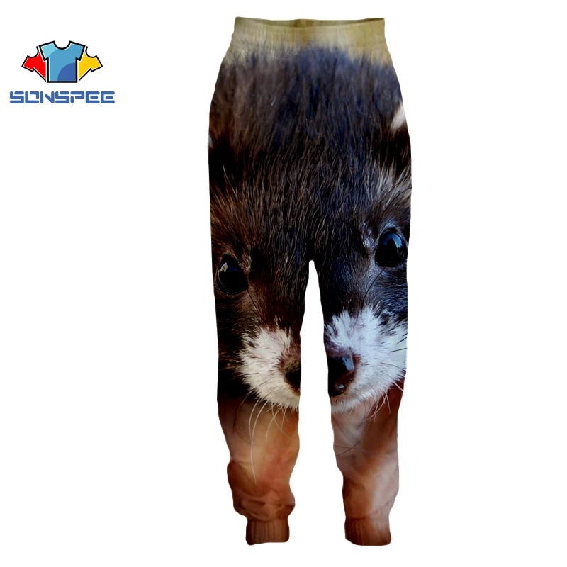 SONSPEE Men's Casual Fashion 3D Printing Animal Cute Ferret Wild Harajuku Sweatpants Hip-hop Ladies Pants Fun Clothing Favorite gym joggers