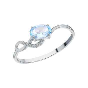 

Silver ring with Topaz and cubic zirconia sunlight sample 925