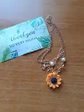Choker Necklace Clothes-Accessories Pendant Delicate-Sunflower Women for Creative Imitation-Pearls