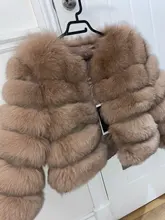 Maomaokong-Chaleco de piel de zorro Real Natural para mujer, 50CM, chaleco de piel de invierno, chaqueta, prendas de vestir a la moda silm, Chaleco de piel de zorro Real