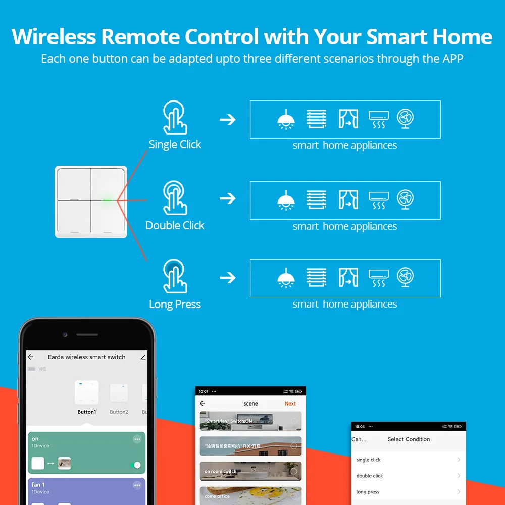 Teclas sem Fio Portátil a Bateria Interruptor de 4 Zemismart Gang Zigbee Smartthings Controle 2mqtt Desconz 4 3.0 - Image 4