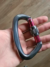 Mosquetón de escalada profesional 25KN, cierre de seguridad de aluminio de aviación en forma de D, equipo de Montañismo para escalar al aire libre