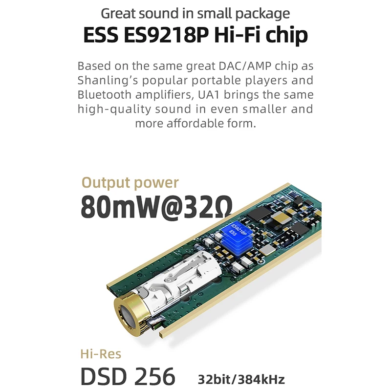 SHANLING UA1 ESS ES9218P Hi-Fi Chip DSD 256 Hi-Res