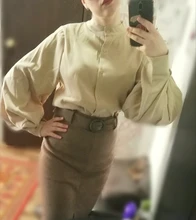 Blusa de gasa de manga larga para verano, camisa de oficina para mujer, tops y blusas para mujer, top de talla grande