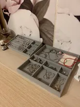 Conjunto de 3 cajones de terciopelo, bandeja de almacenamiento de joyas, anillo, pulsera, caja de regalo, organizador de joyas, soporte para pendientes, vitrina de joyería