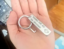 Llavero gracioso con abalorio para hombre y mujer, anillo de pareja llave con letras de agradecimiento por todos los orgasmas, A-Z de amor, regalo para novio y novia