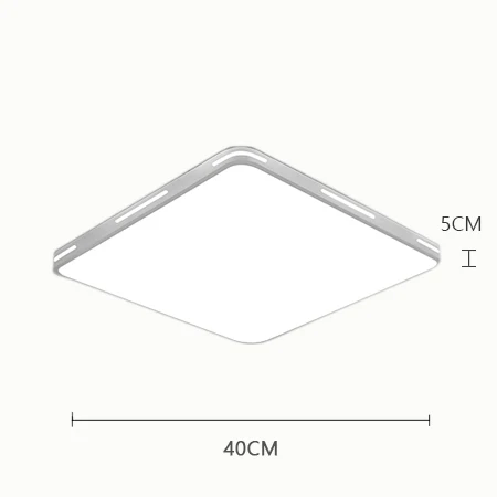 Современный светодиодный потолочный светильник, лампа для гостиной, светильник для спальни, Кухонное крепление для изогнутой поверхности, дистанционное управление освещением, с регулируемой яркостью - Цвет корпуса: Square white 40cm