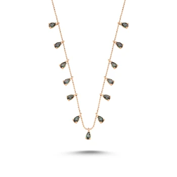 

KUTAYDAN Drop Mystic Topaz Gemstone Pendant Necklace 925 Sterling Silver