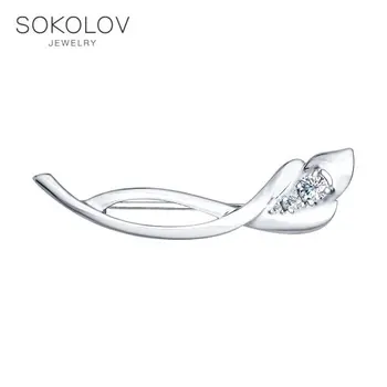 

Brooch SOKOLOV with cubic silver fashion jewelry 925 women's male