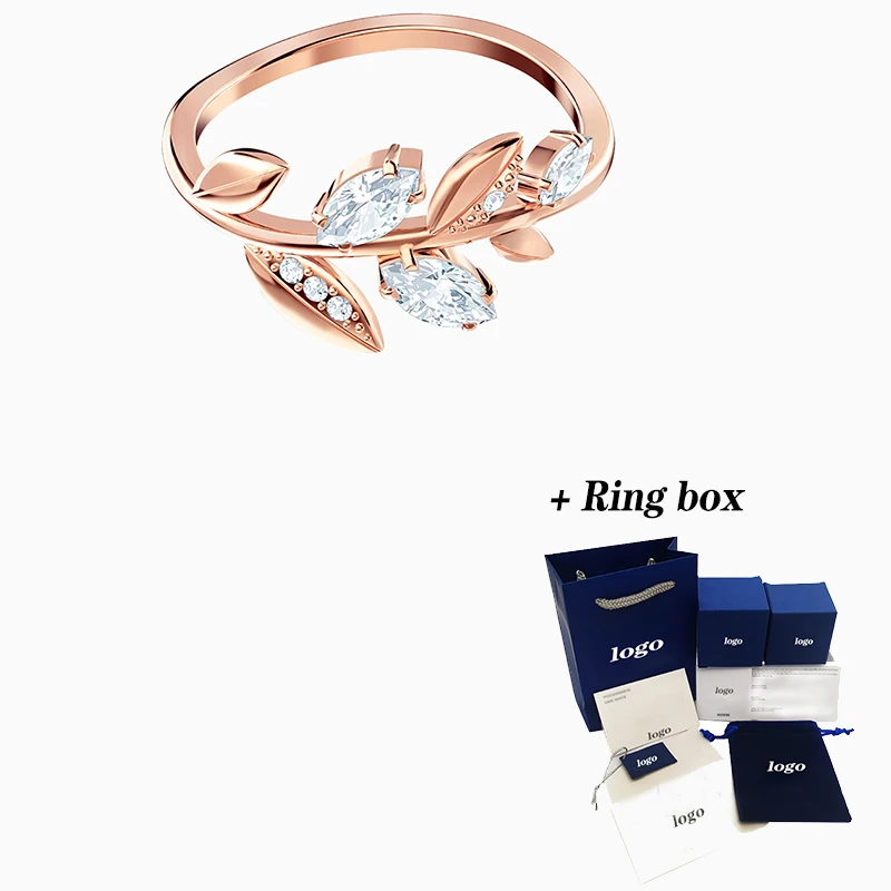 

Fashion Jewelry Swa New Mayfly Ring Exquisite Leaves And Leaf Decorations For Girlfriend Romantic Jewelry Gift