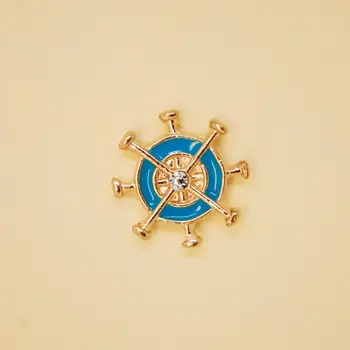 

Blue metal Marine steering wheel badge (50641)