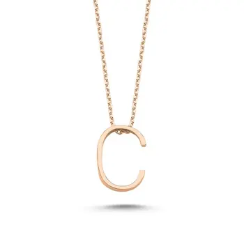 

Angemiel 925 Silver-C-Letter Ghost Pendant-Rose Gold Plated