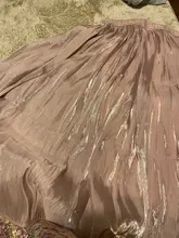Faldas Largas Pleated-Skirt Pearl Silk Elegantes Korean-Style Slippery Elastic-Waist