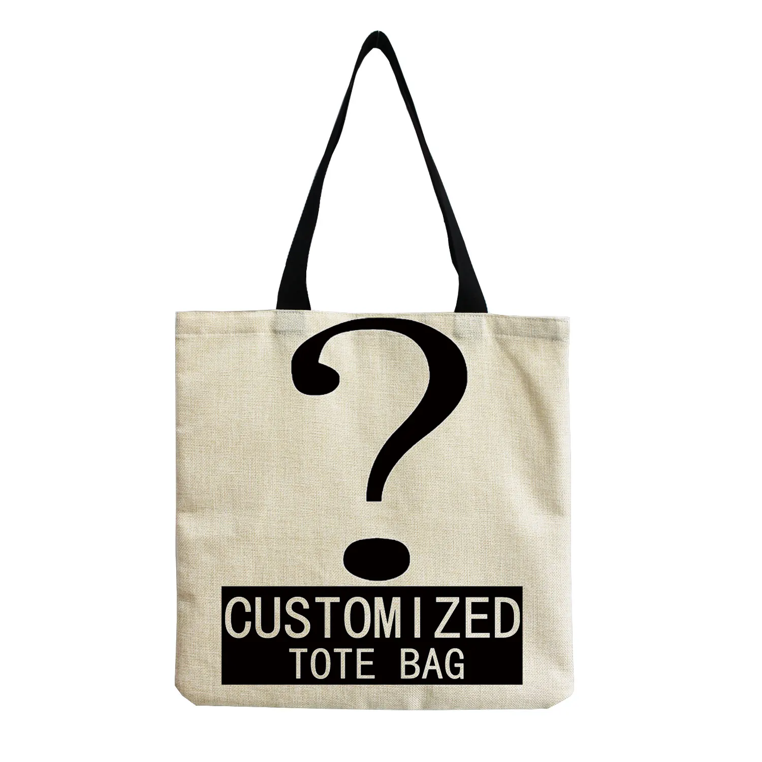 Flower Girl Print Linen Reusable Shopping Bags Women Large Tote Bags Fashion Handbags With Customized Printed Totes For Travel