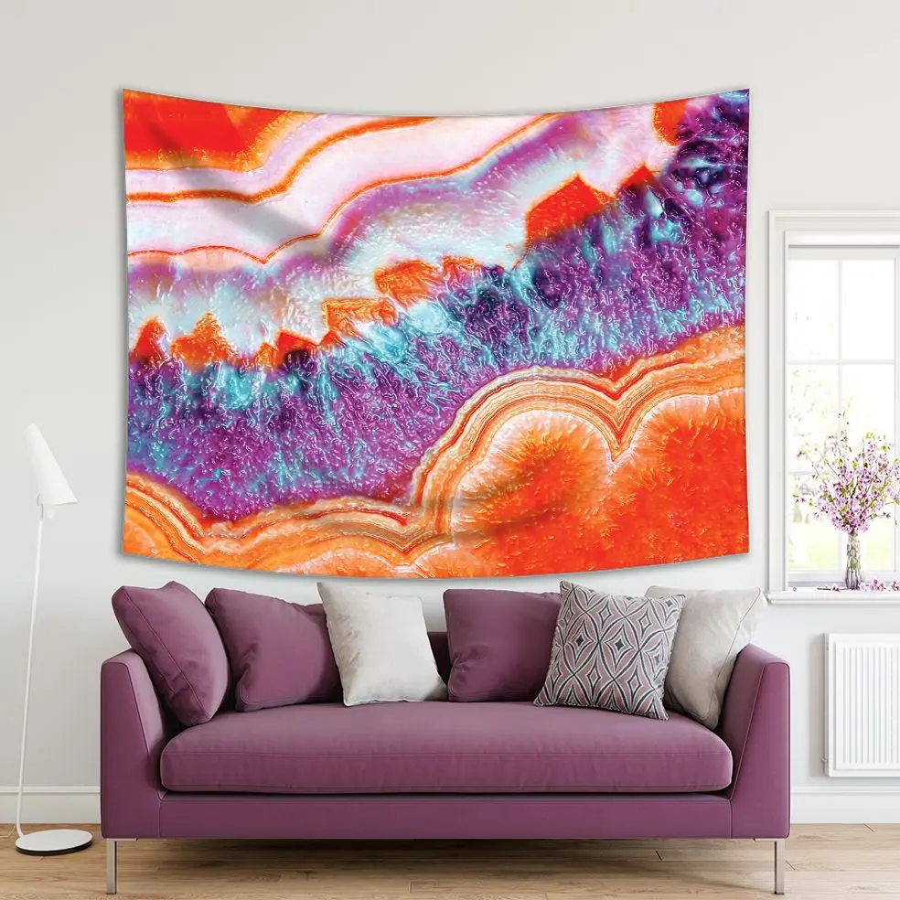 

Tapestry Stone Layers Colorful Rock Formations Gemstone Decorative Artwork Printed Purple Orange