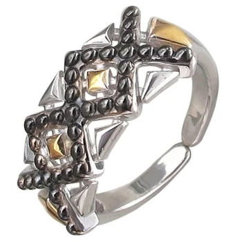 

Esthete ring dimensionless from black silver with gilding