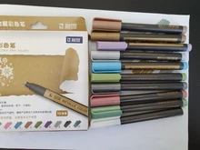 Rotuladores metalizados para escritura, bolígrafos artísticos de tinta permanente, apto en papel, piedra, vidrio, pared, 10 unidades/lote