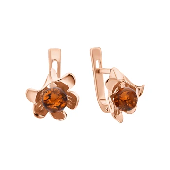 

Silver earrings with amber sunlight