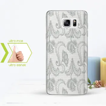 

Personalized Custom Samsung Galaxy Note 5 Slim Clear Silicone Phone Cover (Lace Temalı-8)