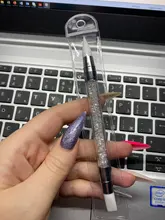 Pluma de escultura de silicona para manicura, herramienta de punto de manicura acrílica de doble punta de 2 formas para esculpir, pintura artesanal, purpurina, diamantes de imitación, 1 ud.