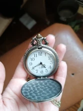 Reloj de bolsillo de cuarzo, de bronce, estilo chino, diseño de dragón, Vintage, con cadena de collar, el mejor regalo, CF1039