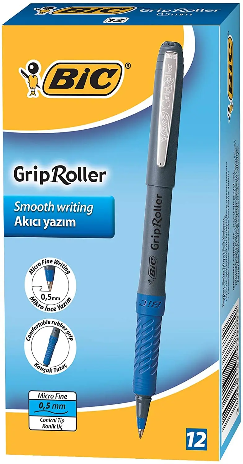 BIC Roller Glide Grip Penna Roller Punta Fine 0,7 Mm - Rosso, Confezione Da 12 Pezzi Con Impugnatura Ergonomica - 2