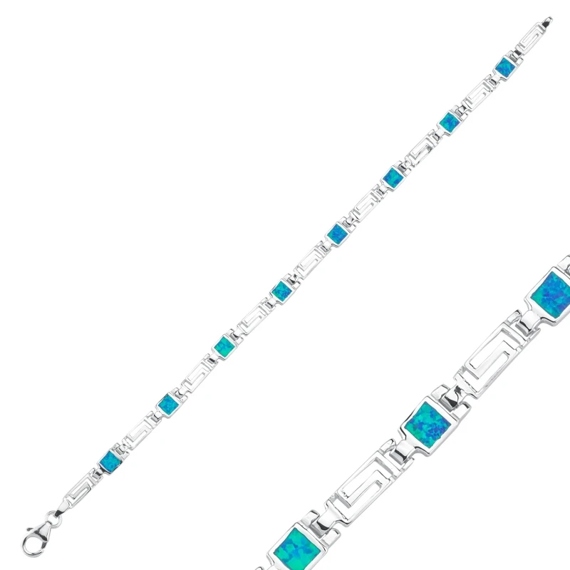 

Silver 925 Sterling Opal Gemstone Bracelet
