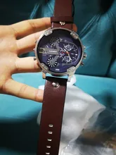 Reloj de cuarzo grande para hombre, cronógrafo con cuerpo de 52mm con pulsera, resistente al agua, con doble hora, estilo militar