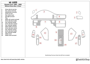 

Interior lining for Honda Civic 1992-1995. Set L625.