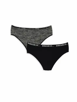 

Slogan Printed Classic Panties 2'li
