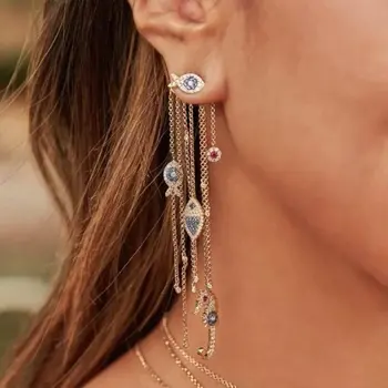 

Sea Horse Fish Special Design Long Chain Ocean Silver Earrings