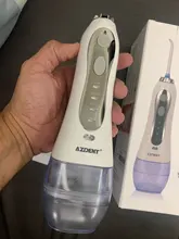AZDENT HF-5 irrigador Oral de agua portátil hilo Dental recargable USB agua irrigador Dental con chorro diente elegir 5 De punta 300ml 3 modelos