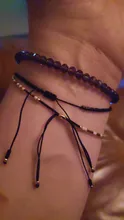 ZMZY-Pulsera de Perlas Naturales Miyuki de cuentas finas hechas a mano para mujer, brazaletes de piedras de vidrio negro, cuerda ajustable Bohemia, joyería para mujer