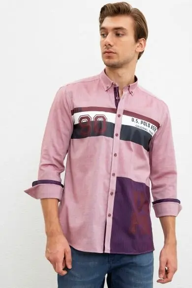 Uss. POLO ASSN. Мужские тканые Gomlek