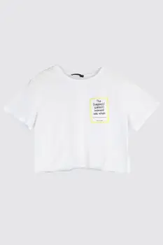 

Trendyol Writing Detailed Crop Mould Knitted T-Shirt TWOSS20TS1271
