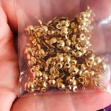 100 Uds collar de acero inoxidable conector de cadena de cierre accesorios de cadena de bola espaciador de final de conclusiones para la fabricación de la joyería DIY