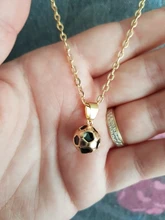 Cadena de eslabones de fútbol para hombres y niños, collar con colgante de Color dorado, joyería de pelota deportiva, colgante de regalo