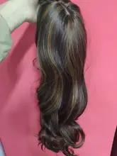 ALAN EATON-Peluca de cabello sintético para mujer afroamericana, cabellera artificial largo ondulado con flequillo, color negro, marrón y dorado, resistente al calor